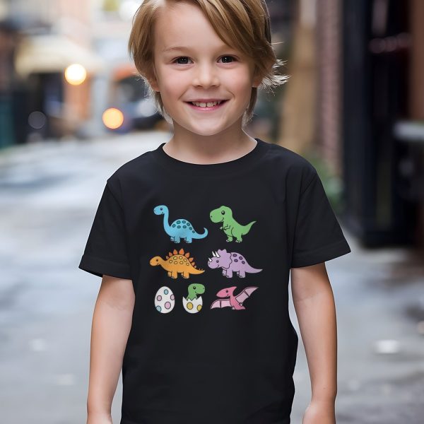 Boys Dino Graphic Tee, Black, size 6 - Fun Gift for Young Dinosaur Fans - Image 2