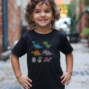 Boys Dino Graphic Tee, Black, size 6 - Fun Gift for Young Dinosaur Fans